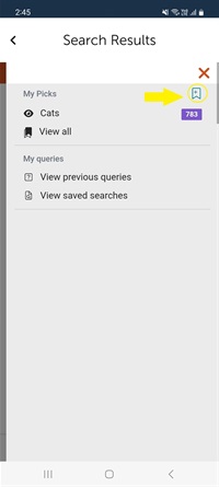 Add a new My Picks list screenshot