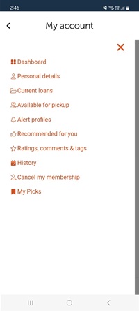 My Picks in My account screenshot