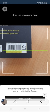 ISBN search camera screenshot